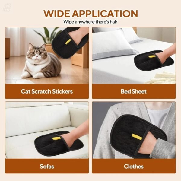Reusable Pet Hair Remover Gloves – Double-Sided Grooming & Lint Cleaning Gloves for Cats & Dogs