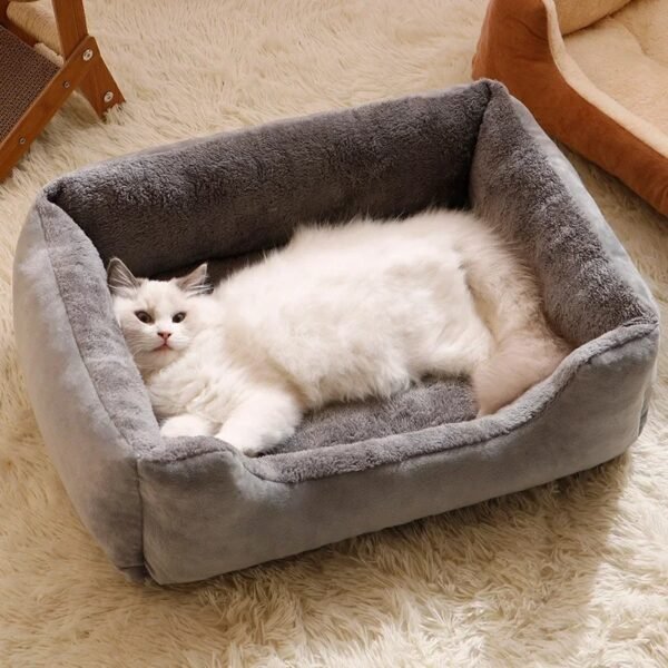 Cozy Plush Cat & Small Dog Bed Warm Soft Pet Cushion House for Indoor Cats, Kittens & Puppies