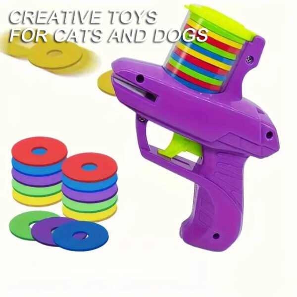 Interactive Turnip Cat Toy Launcher with 15 Soft Foam Discs – Fun Hunting Toy for Cats & Small Dogs