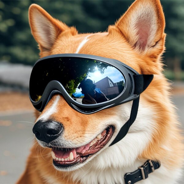 Dog Sunglasses with UV Protection  Adjustable Pet Goggles for Medium & Large Dogs | Outdoor Travel & Riding
